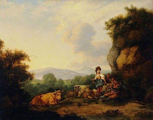 Landscape with Shepherds, 1803, Philippe-Jacques de Loutherbou