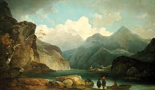 Vue de Snowdon depuis le lac Llanberris, , Philippe-Jacques de Loutherbou