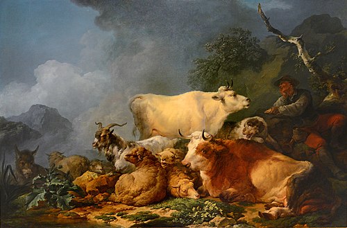 Paysage avec animaux, 1767, Philippe-Jacques de Loutherbou
