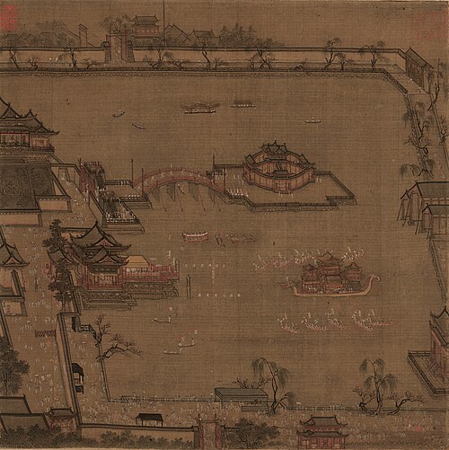 宋张择端金明池争标图页, , Zhang Zeduan