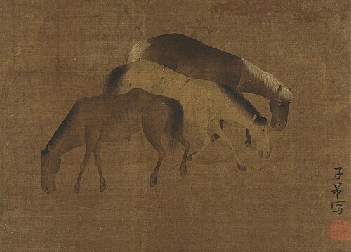 Horses, in Yuan style, , Zhao Mengfu