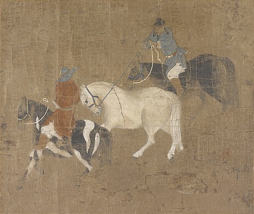 Riders Leading a White Horse, , Zhao Mengfu