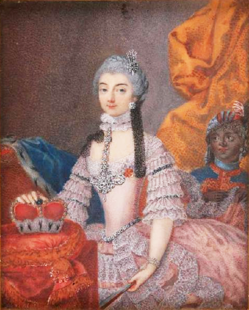 Bildnis einer Fürstin mit Negerpagen, 1740, Lorenz Sandrart