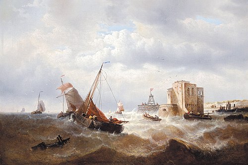 Bateaux sur mer agitee, , François Musin