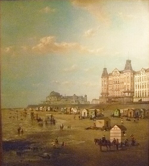 Weststrand and casino in Oostende, 1885, François Musin