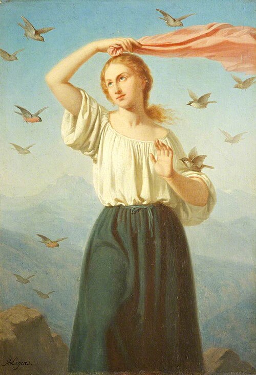 Girl with Birds, 1860, Auguste Legras
