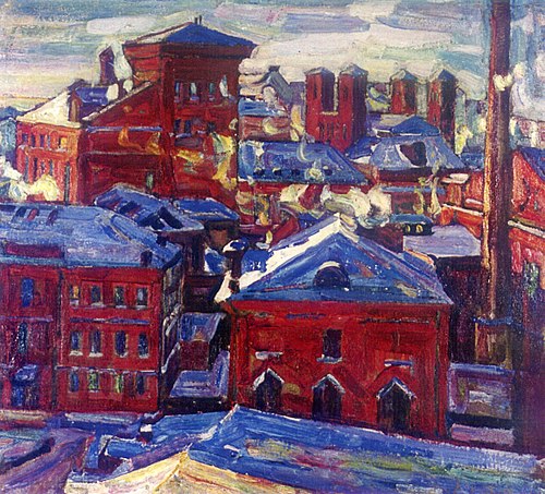 Moscow, View Toward the Factory, 1916, Abraham Anshelovich Manievich