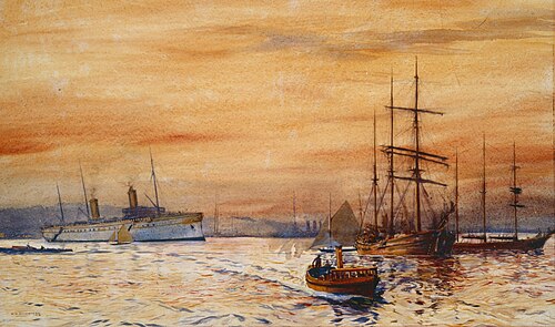 A Harbour by Sunset (1913), 1913, Kenneth Shoesmith