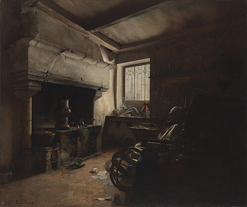 An alchemist., 1890, Eugène Lomont