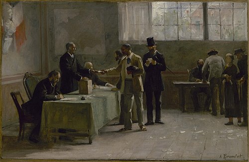 Esquisse pour la mairie des Lilas : Le suffrage universel, 1889, Alfred-Henri Bramtot
