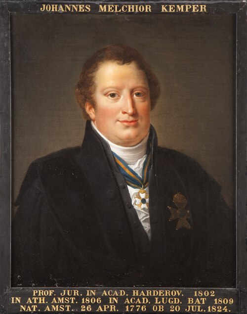 Portret van Joan Melchior Kemper, hoogleraar Rechtsgeleerdheid te Leiden, 1701, Ezechiel Davidson
