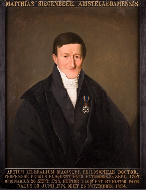 Portret van Matthijs Siegenbeek, hoogleraar Nederduitse Welsprekendheid en Vaderlandse Geschiedenis , 1801, Ezechiel Davidson