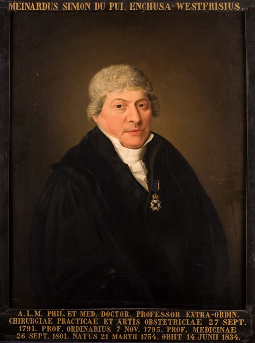 Portret van Meinardus Simon du Pui, hoogleraar Verloskunde en Praktische Heelkunde te Leiden, 1822, Ezechiel Davidson