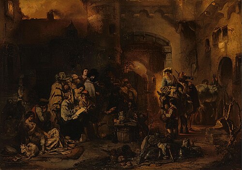 Jacques Callot and the Gipsies, 1842, Petrus Marius Molijn