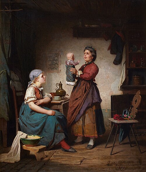 Besuch der Patin, 1864, Adolf Schmidt