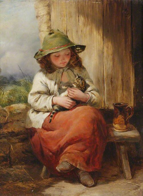 Child with Kitten, 1854, Edward John Cobbett