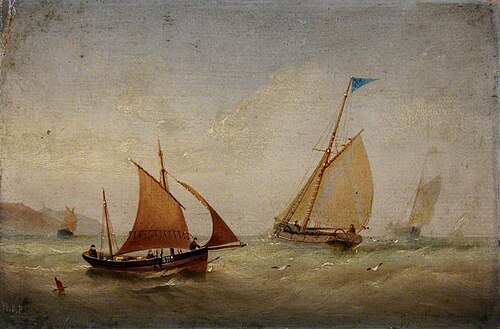 Sailing Smacks, 1885, William Daniel Penny
