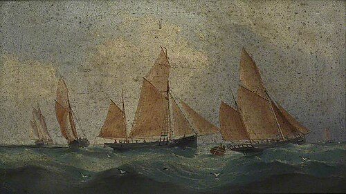 Hull Fishing Smacks including H107 and H81, 1877, William Daniel Penny