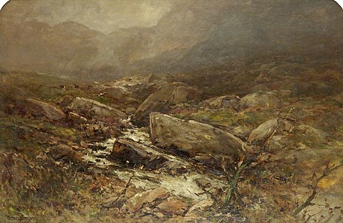 A Mountainous Landscape with Trees and Stream, , Francis Abel William Taylor Armstrong