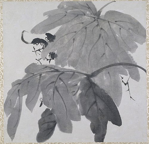 Two Grape Leaves, 1681, Zhu Da