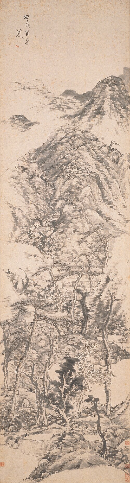 清  朱耷  秋山图轴, 1694, Zhu Da