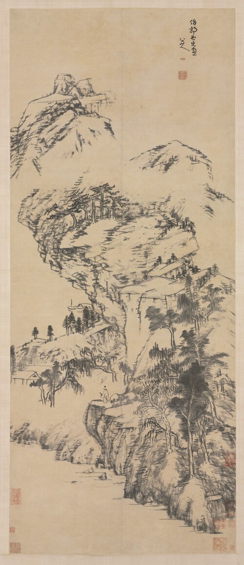Landscape after Guo Zhongshu, 1677, Bada Shanren