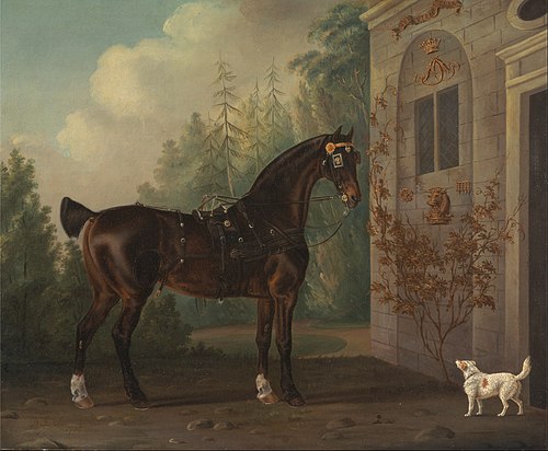 Lord Abergavenny's Dark Bay Carriage Horse with a Terrier, 1785, Thomas Gooch