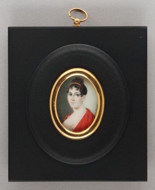 Portretminiatuur van een vrouw, , Hendrik van Overklift