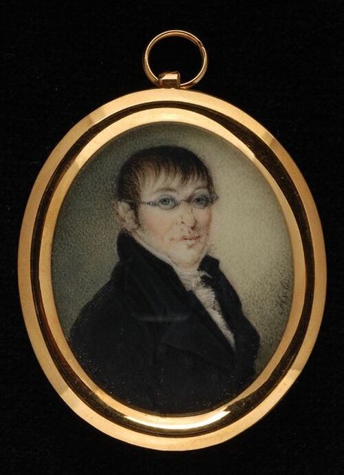 Portretminiatuur van een man, , Hendrik van Overklift