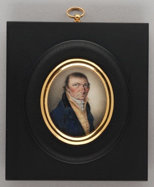 Portretminiatuur van een man, , Hendrik van Overklift