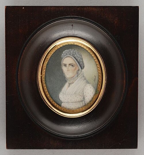 Portretminiatuur van een vrouw, , Hendrik van Overklift