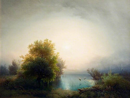 Lake Scene with Herons, , Friedrich Thurau