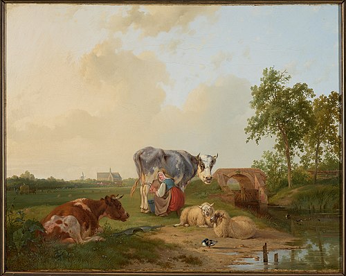 Landschap met vee, , Pieter Plas