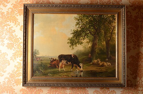 Landschap met vee, rechts bosrijk, 1842, Pieter Plas