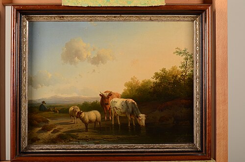 Landschap met herder en vee bij een plas, , Pieter Plas