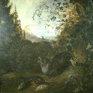 Otter in a Landscape, 1670, Matthias Withoos