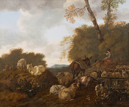 Vee bij waterput, 1676, Matthias Withoos