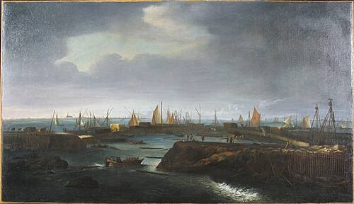 Repair of the Zuiderzee dyke at Schardam after the All Saints' Flood of 1675; in the distance the to, 1676, Matthias Withoos