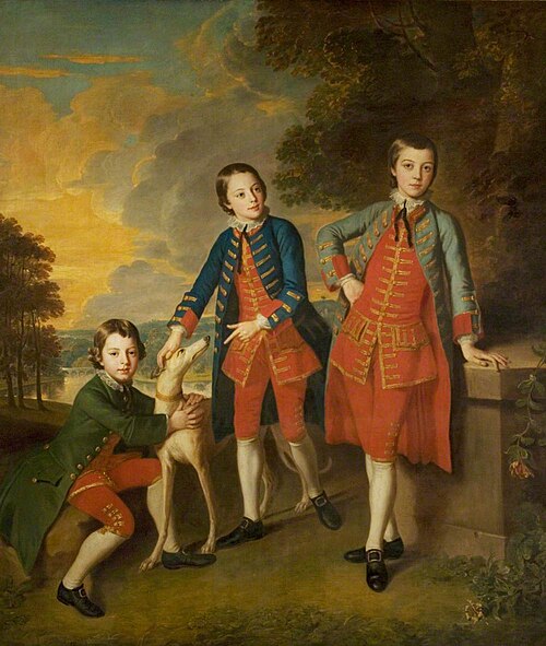 The Children of the 2nd Duke of Newcastle-under-Lyne, Henry (1750–1778), Thomas (1752–1795) and John, , William Hoare