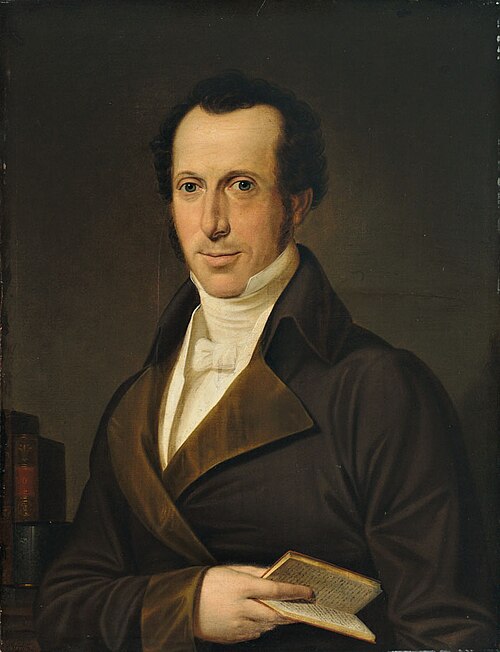 Junger Gelehrter mit Backenbart und weißem Plastron, 1820, Adalbert Suchy