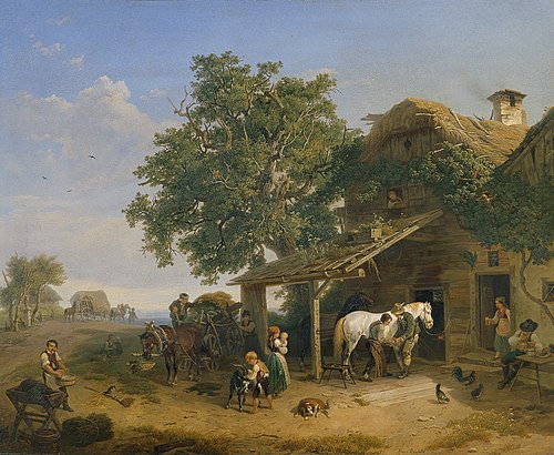 Die Schmiede an der Heeresstraße, 1852, Franz Reinhold