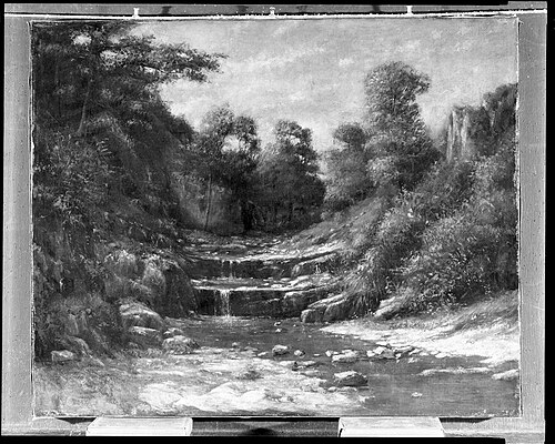 Waterfall in Franche-Comté, 1880, Cherubino Patà