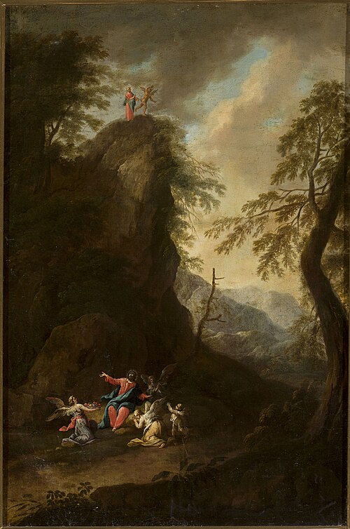Temptation of Christ and attending angels, , Maximilian Joseph Schinnagl