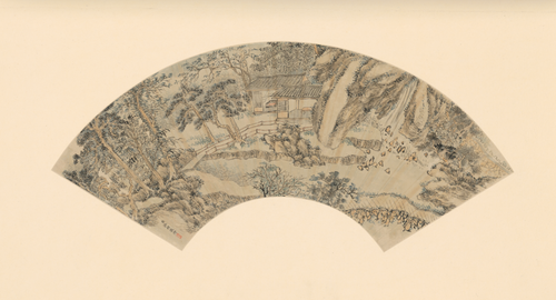 弘旿山水扇面, , Hongwu