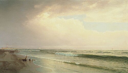 Seascape with Distant Lighthouse, Atlantic City, New Jersey, 1873, William Trost Richards