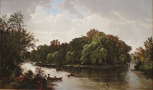 Lake Scene, Boating, 1861, William Trost Richards