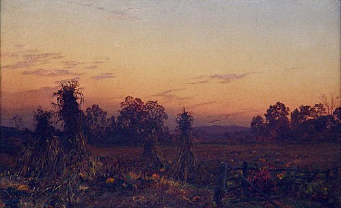 Corn Shocks and Pumpkins, 1864, William Trost Richards