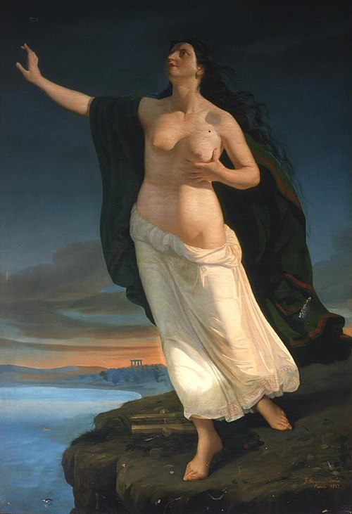 Safo arrojándose al mar, 1857, Francisco Aznar