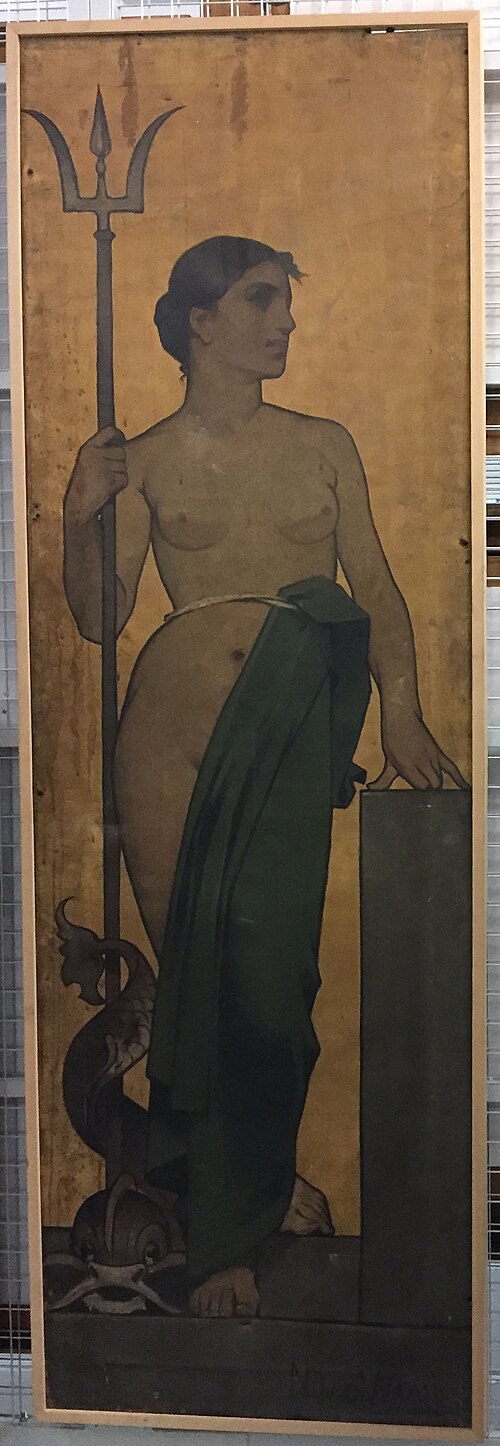 Vrouw met drietand (De zee), 1883, Nicolaas Waay