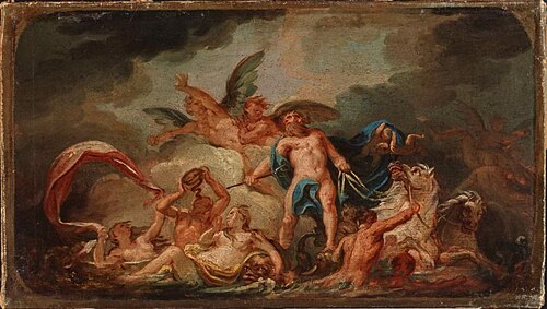 Neptune and the sea gods, 1770, Nicolas Guibal